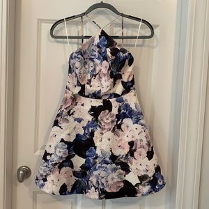 Keepsake backless floral print mini dress